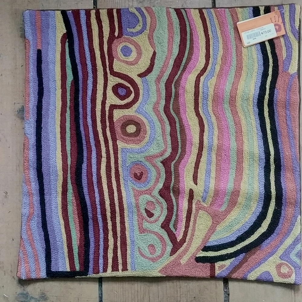 Cushion Cover. Wool. 19-3/4 in square. Hand made.